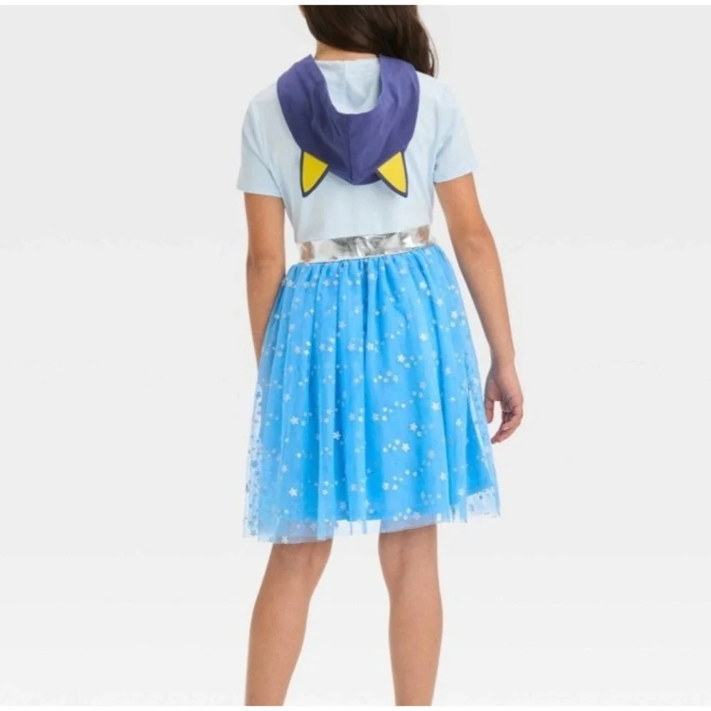 Girls' Bluey Cosplay Dress - Navy Blue Size XL 14